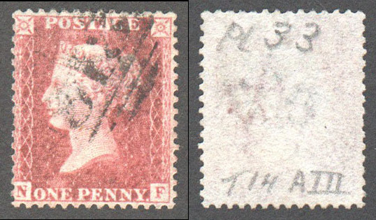 Great Britain Scott 20 Used Plate 33 - NF (P) - Click Image to Close